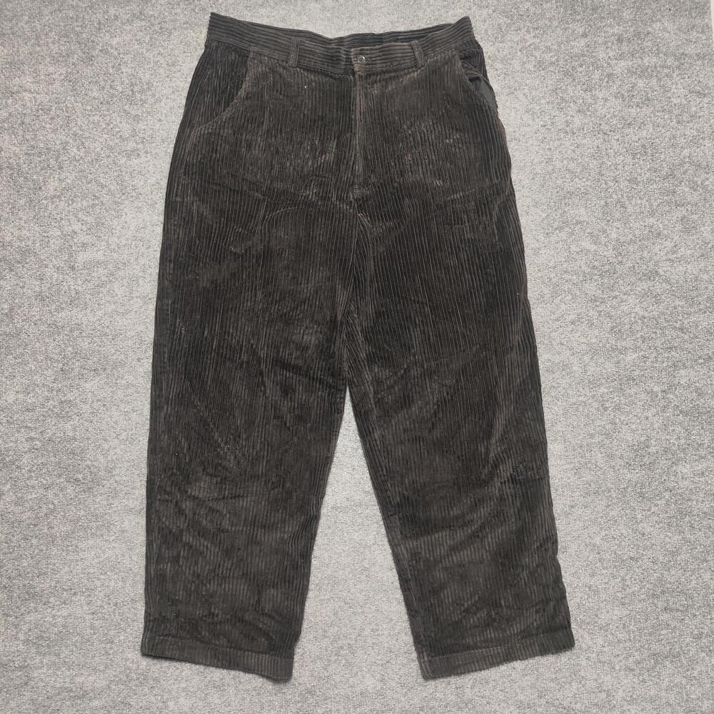 Reunion Pants Mens 34x27 Brown Corduroy Flat Front Straight Leg Casual Chino